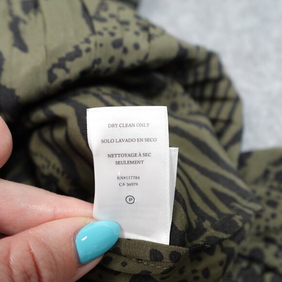 Rails Dress Womens Medium Beatrice Olive Mixed Animal Stripe Midi Button Front - Picture 5 of 12